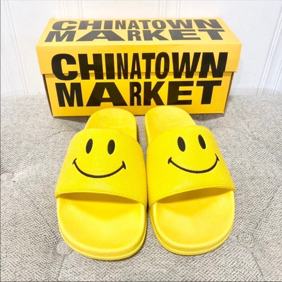 Chinatown Market Smiley Face Slides Sandal Yellow Size 10 - Picture 1 of 6